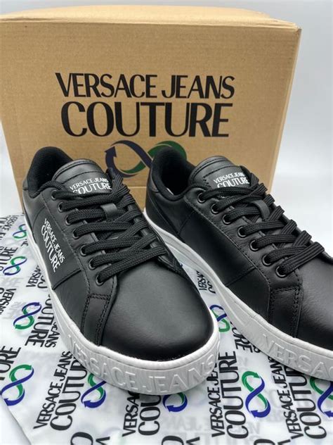 versace collection schnürschuhe mit logopin|versace black and white.